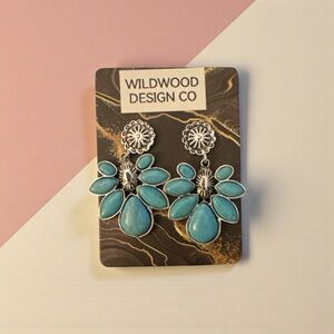 Turquoise Statement Earrings | Western Boho Silver | Wildwood Design Co#12